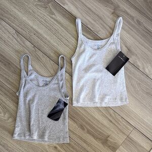 Two Brandy ribbed tank tops